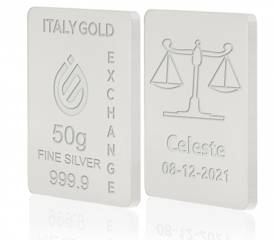 Lingou de Argint Pur semn zodiacal Balanță 50 g. IGE GOLD