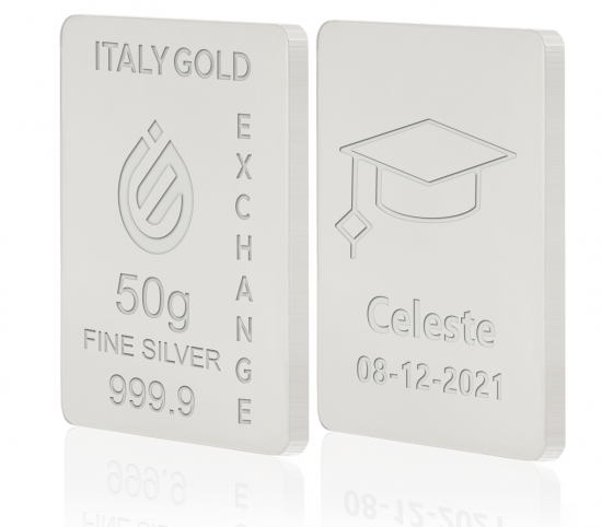 Lingotto Argento Puro 50 gr. per Laurea  IGE GOLD