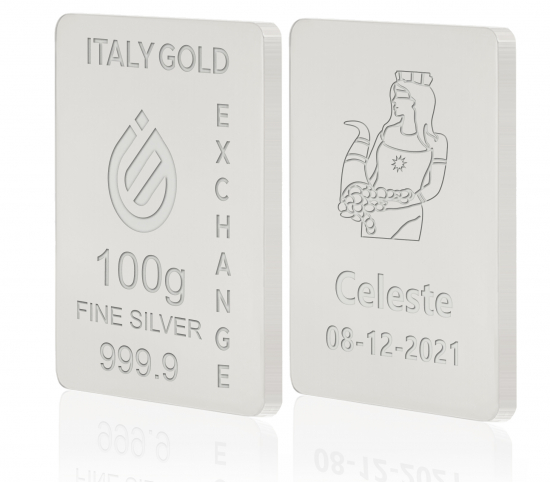 Lingot Argent Pur 100 g. Déesse de la chance  IGE GOLD