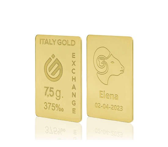 Gold ingots Star Signs - Aries - 9Kt - 7,5gr IGE GOLD