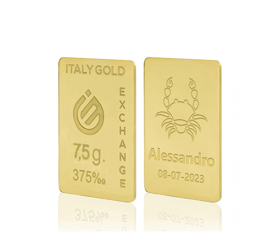 9 Karat Krebs Tierkreiszeichen Goldbarren aus 7,5 g IGE GOLD