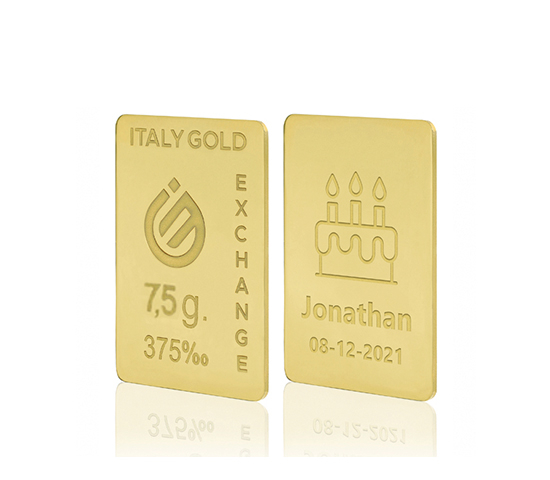 Lingotto Oro 9Kt da 7,5 gr. per Compleanno  IGE GOLD