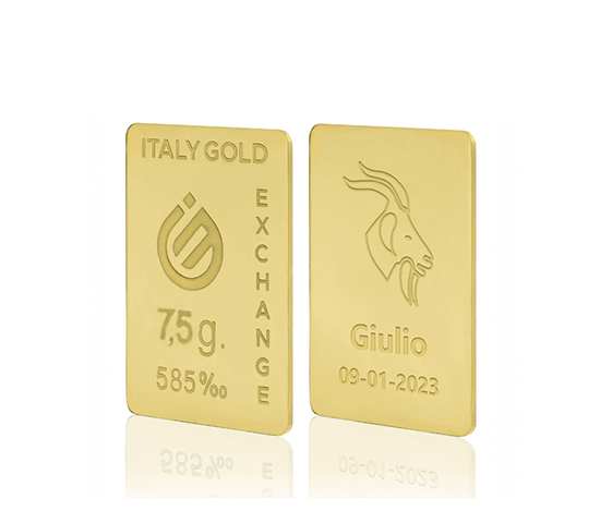 Lingot Or 14 ct de 7,5 g. signe du zodiaque Capricorne  IGE GOLD