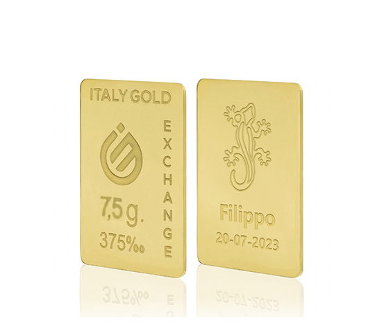 Lingote de Oro Salamandra afortunada 9 Kt de 7,5 gr. IGE GOLD