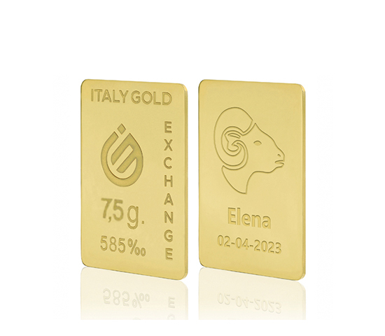 14 Karat Widder Tierkreiszeichen Goldbarren aus 7,5 g IGE GOLD