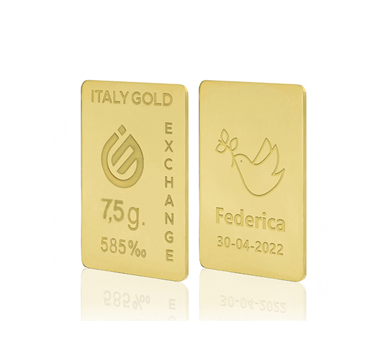 Lingou  de Aur cadou pentru Confirmare 14 K de 7,5 g.  IGE GOLD