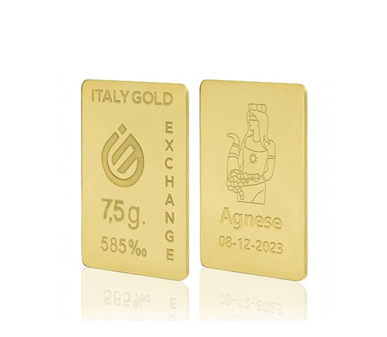 Sztabka Złota Bogini Fortuna 14kt 7,5gr IGE GOLD
