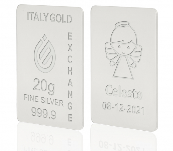 Lingotto Argento Puro 20 gr. per Battesimo  IGE GOLD