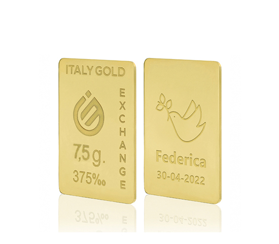 Lingot Or cadeau 9 ct de 7,5 g. pour Confirmation IGE GOLD