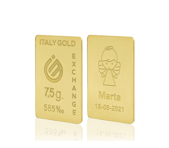 14 Karat Taufgeschenk Goldbarren aus 7,5 g IGE GOLD