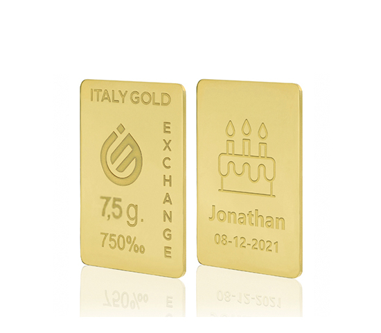 18 Karat Geburtstaggeschenk Goldbarren aus 7,5 g IGE GOLD