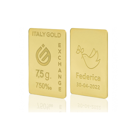 Lingot Or 18 ct de 7,5 g. pour Confirmation IGE GOLD
