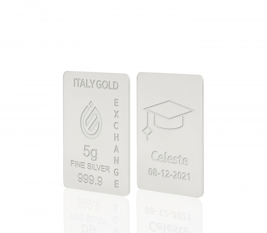 Lingotto Argento Puro 5 gr. per Laurea  IGE GOLD