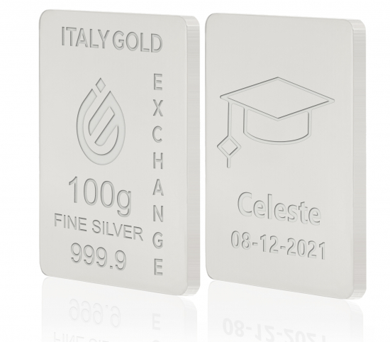 Lingotto Argento Puro 100 gr. per Laurea  IGE GOLD
