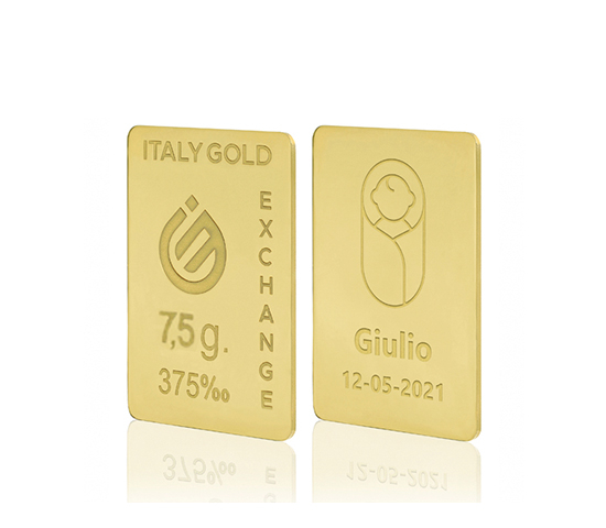 9 Karat Geburtsgeschenk Goldbarren aus 7,5 g IGE GOLD