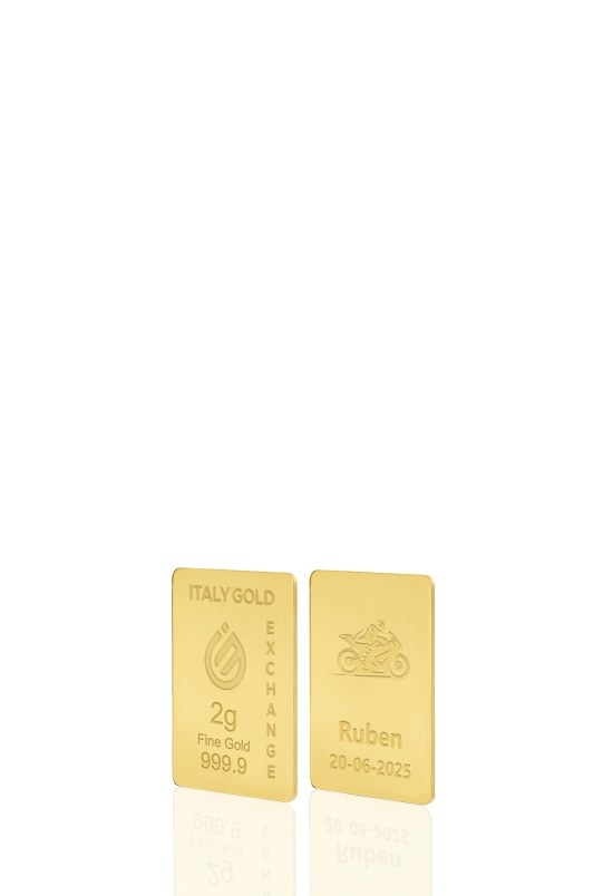 Gold ingot gift sport motorbike - 24Kt - 2gr IGE GOLD