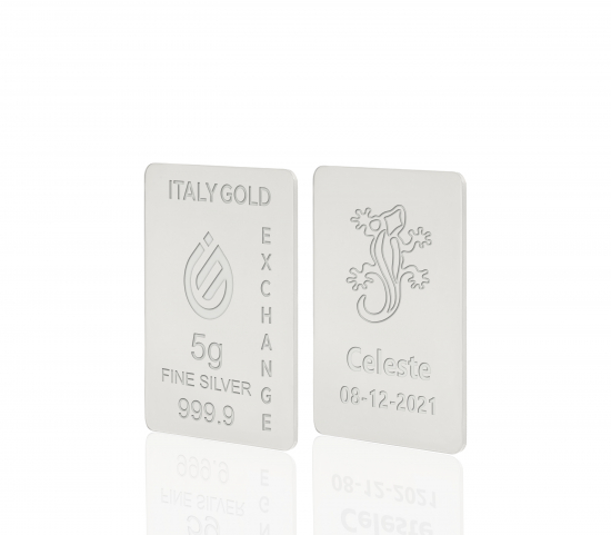 Lingot Argent Pur 5 g. Salamandre porte-bonheur IGE GOLD