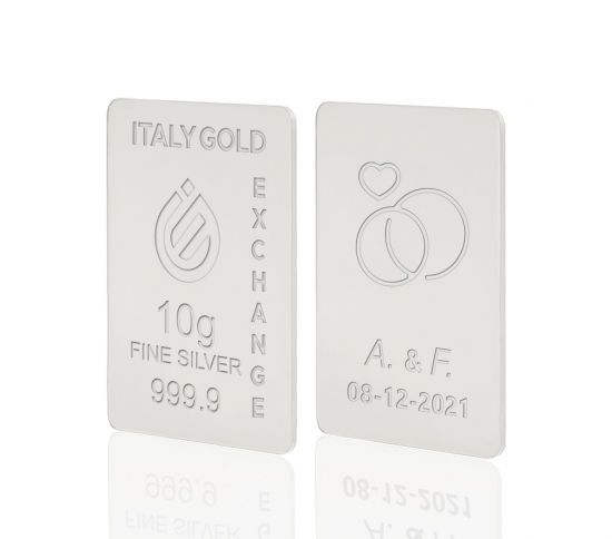 Lingotto Argento Puro 10 gr. per Matrimonio  IGE GOLD