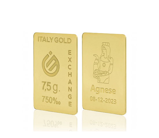 Lingot Or 18 ct de 7,5 g. Déesse de la chance IGE GOLD