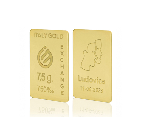 Gold ingots Star Signs - Gemini - 18Kt - 7,5gr IGE GOLD