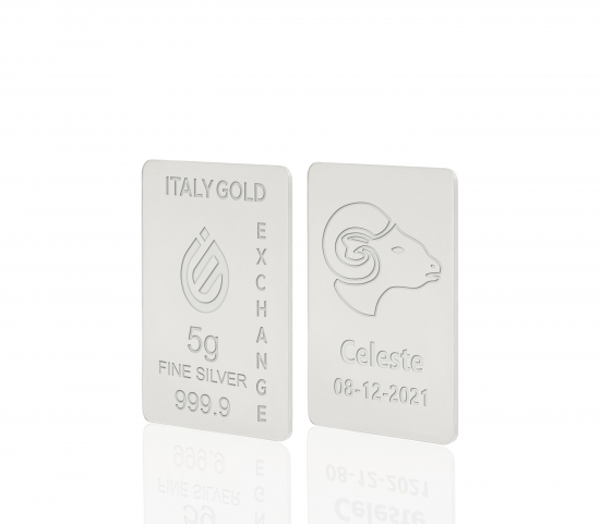Silver ingots Star Signs - Aries - 5gr IGE GOLD
