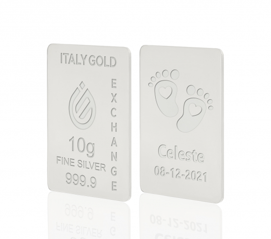 Lingotto Argento Puro 10 gr. per Nascita  IGE GOLD