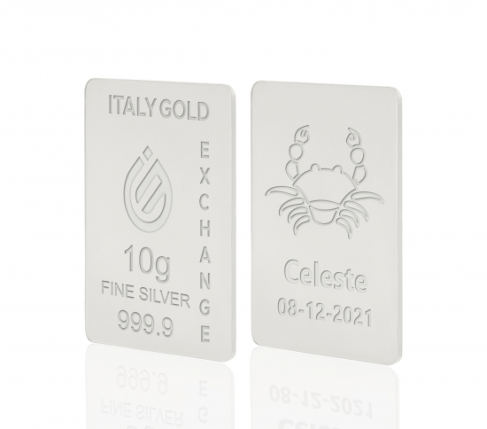 Sztabka Czyste Srebro 10 gr. ze znakiem zodiaku Rak IGE GOLD