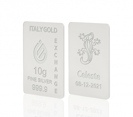Lingot Argent Pur 10 g. Salamandre porte-bonheur IGE GOLD