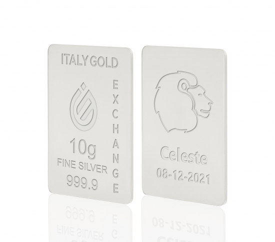 Reines Löwe Tierkreiszeichen Silberbarren aus 10 g IGE GOLD