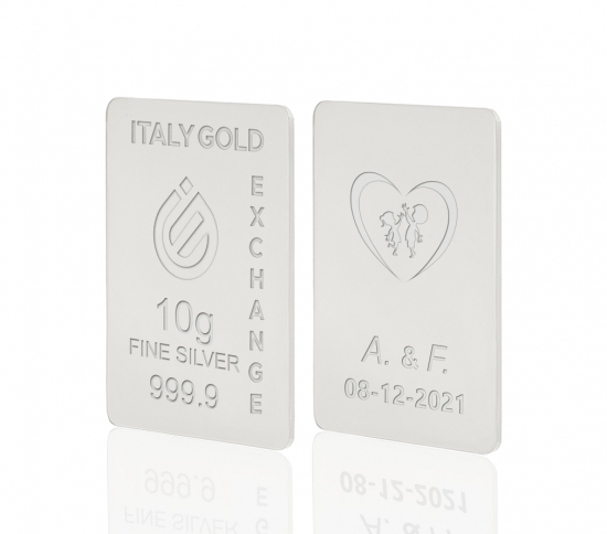 Lingou de Argint Pur cadou pentru Căsătorie de 10 g. IGE GOLD