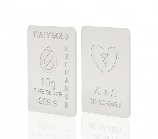 Lingotto Argento Puro 10 gr. per Matrimonio  IGE GOLD