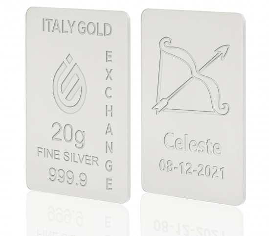 Lingou de Argint Pur semn zodiacal Săgetător 20 g. IGE GOLD