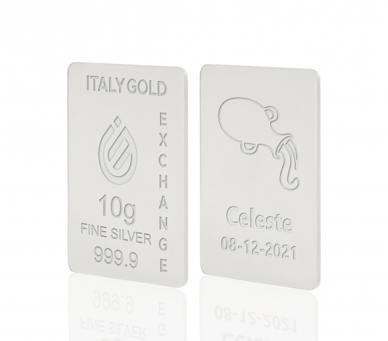 Reines Wassermann Tierkreiszeichen Silberbarren aus 10 g IGE GOLD