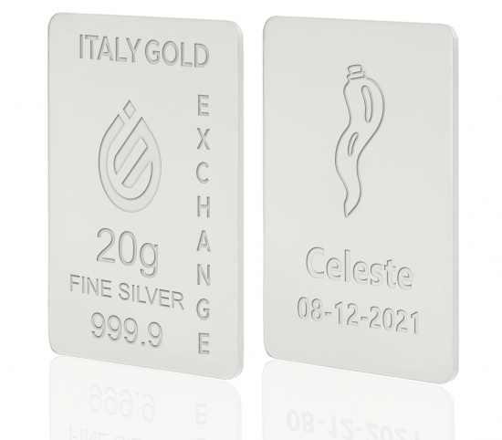Lingote de Plata Pura 20 gr. Cuerno de la suerte IGE GOLD