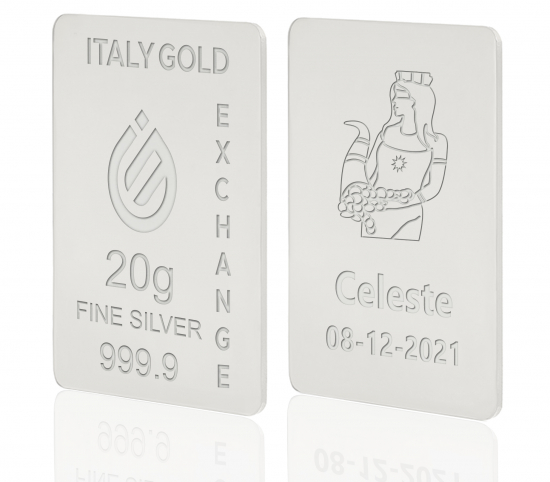 Lingot Argent Pur 20 g. Déesse de la chance  IGE GOLD
