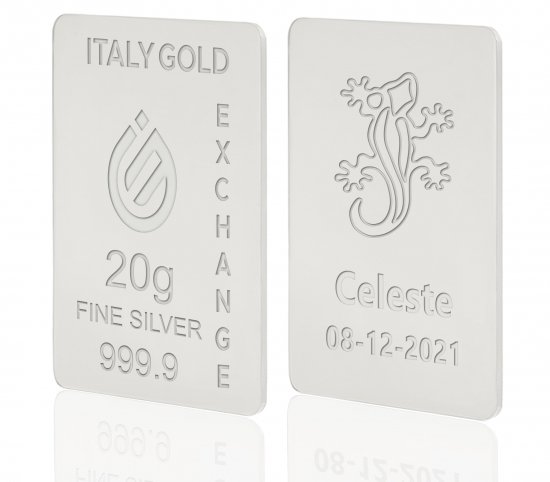 Lingote de Plata Pura 20 gr. salamandra afortunada IGE GOLD