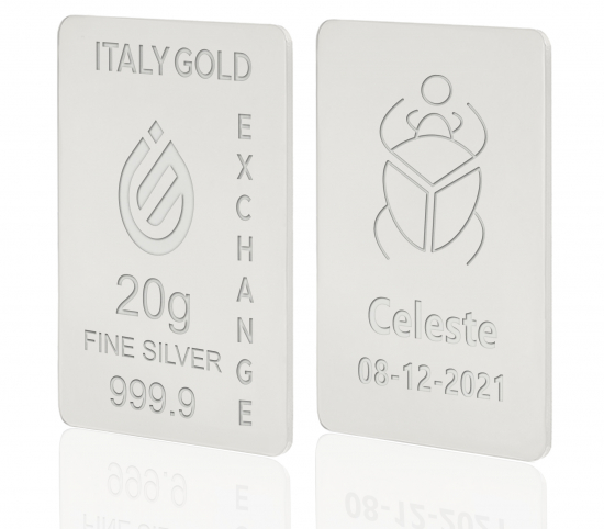 Lingot Argent Pur 20 g. Scarabée porte-bonheur IGE GOLD