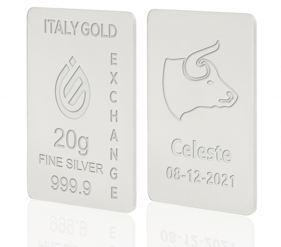 Reines Stier Tierkreiszeichen Silberbarren aus 20 g IGE GOLD