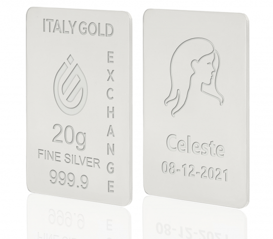 Reines Jungfrau Tierkreiszeichen Silberbarren aus 20 g IGE GOLD