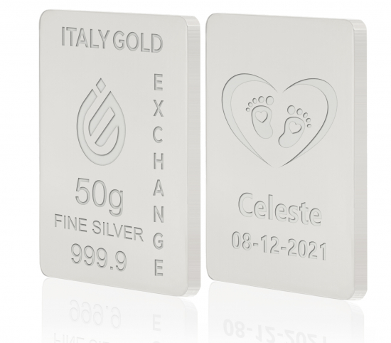 Lingot Argent Pur 50 g. pour Naissance IGE GOLD