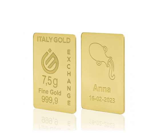 24 Karat Wassermann Tierkreiszeichen Goldbarren aus 7,5 g IGE GOLD