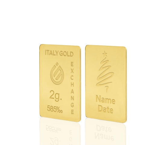 Lingotto Oro regalo Natale 14 Kt da 2 gr. IGE GOLD