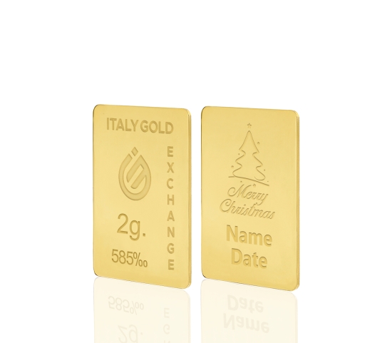 Lingotto Oro regalo Natale 14 Kt da 2 gr. IGE GOLD
