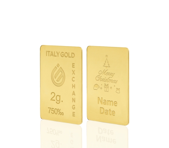 Lingotto Oro regalo Natale 18 Kt da 2 gr. IGE GOLD
