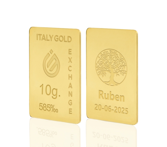 Lingote de Oro Lucky Tree de 14 Kt de 10 g. IGE GOLD