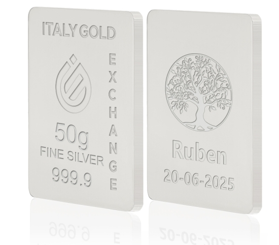 Lingou de Argint Pur Copac amulet norocos 50 g. IGE GOLD