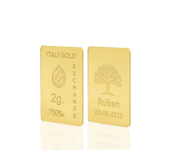 Lingote de Oro Lucky Tree de 18 Kt de 2 g. IGE GOLD