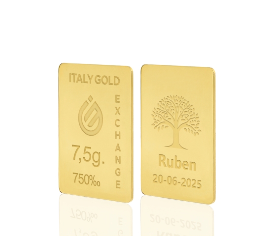 Lingou de Aur Copac amulet norocos 18 K de 7,5 g. IGE GOLD