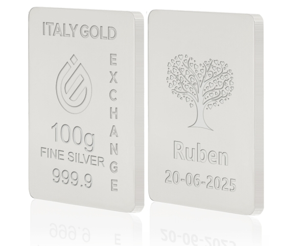 Lingote de Plata Pura 100 gr. árbol de la suerte IGE GOLD