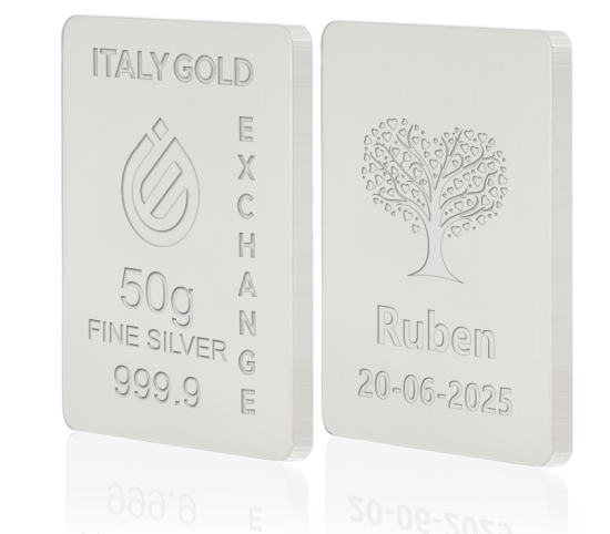 Lingou de Argint Pur Copac amulet norocos 50 g. IGE GOLD